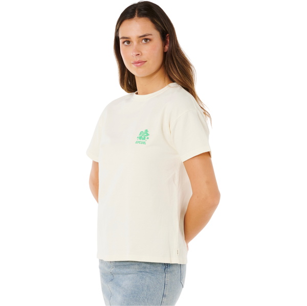 2026 Rip Curl -kvinders Surf Puff Party Pack Afslappet T-shirt 0O5WTE - Bone